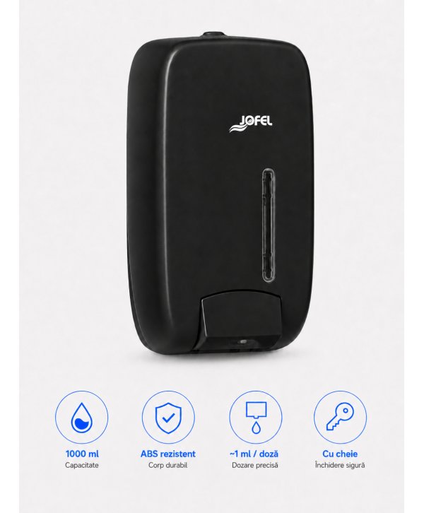 Dozator Săpun Lichid Jofel TIMELESS negru – Funcționalitate și Design pentru Spații Moderne