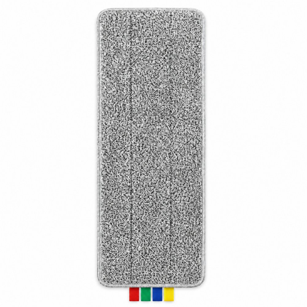 Mop plat din microfibră cu scai Velcro și etichete pe culori