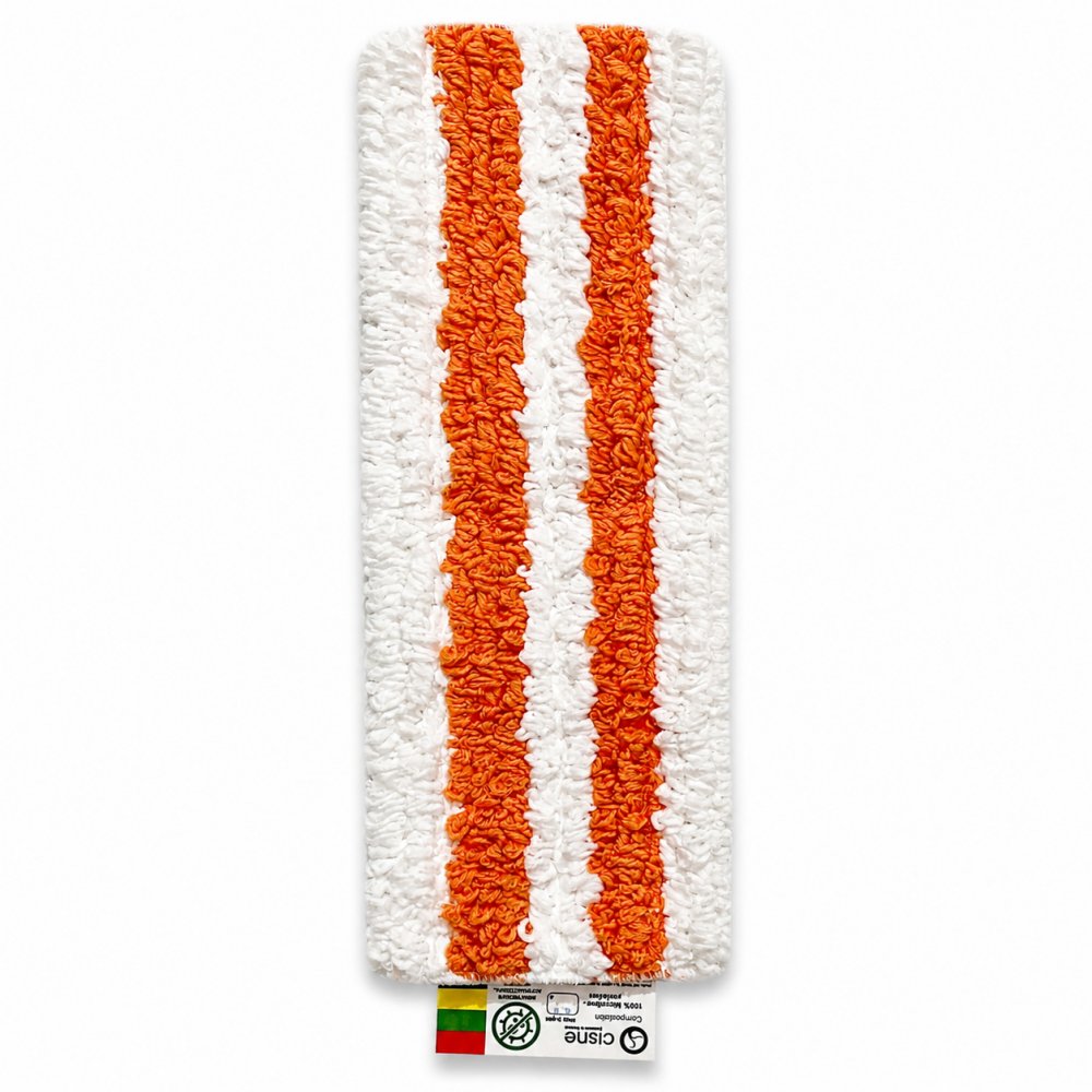 Mop plat antibacterian portocaliu cu scai Velcro și codul culorilor pentru spitale