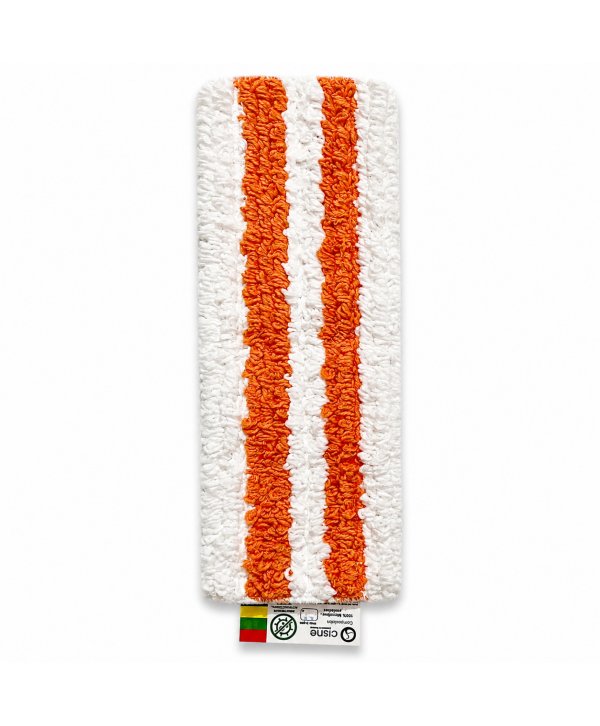 Mop plat antibacterian portocaliu cu scai Velcro și codul culorilor pentru spitale Mop plat antibacterian portocaliu cu scai Velcro și codul culorilor pentru spitale