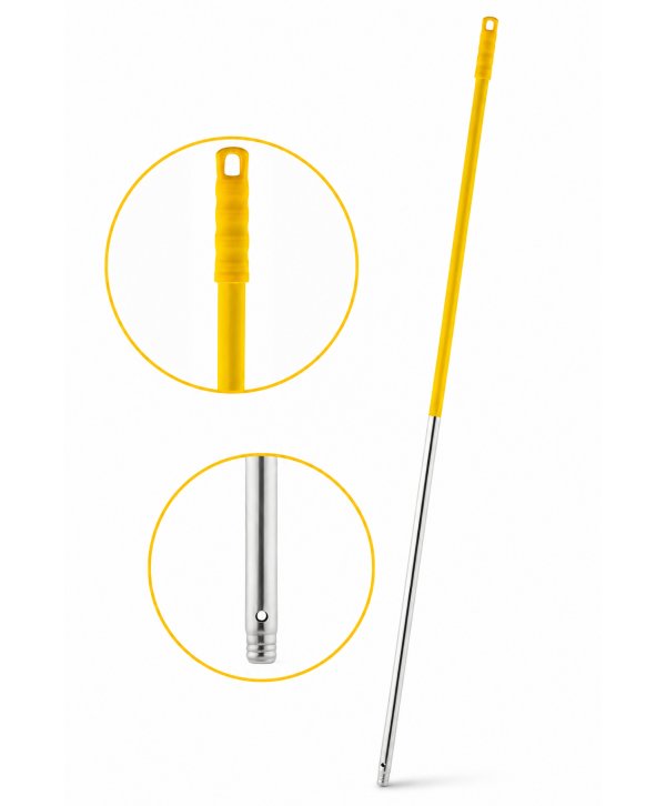 Mâner profesional galben din aluminiu 140 cm pentru mop, pentru lavoare