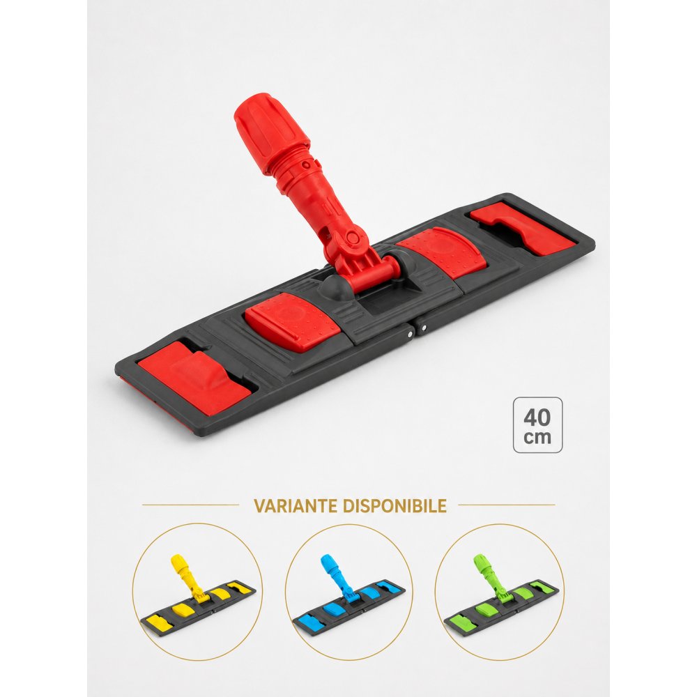 Suport mop profesional plat roșu 40 cm, fixare cu urechi, pentru toalete