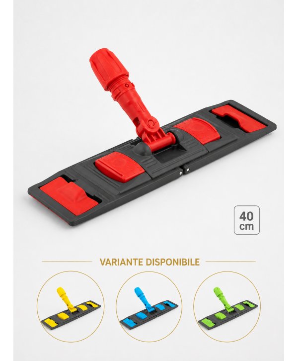 Suport mop profesional plat roșu 40 cm, fixare cu urechi, pentru toalete