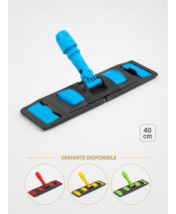 Suport mop profesional plat albastru 40 cm, fixare cu urechi, pentru birouri