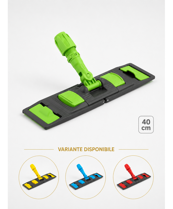 Suport mop profesional plat verde 40 cm, fixare cu urechi, pentru bucătării Suport mop profesional plat verde 40 cm, fixare cu urechi, pentru bucătării
