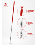  Mopuri profesionale - Mâner profesional roșu din aluminiu 140 cm pentru mop, pentru toalete - arli.ro