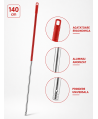 Mâner profesional roșu din aluminiu 140 cm pentru mop, pentru toalete