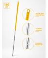 Mâner profesional galben din aluminiu 140 cm pentru mop, pentru lavoare