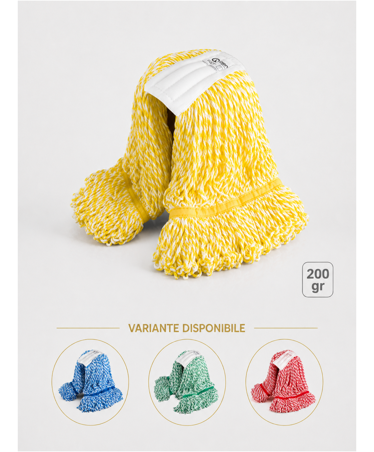 Mop Kentucky galben din microfibră, 200 g, pentru lavoare