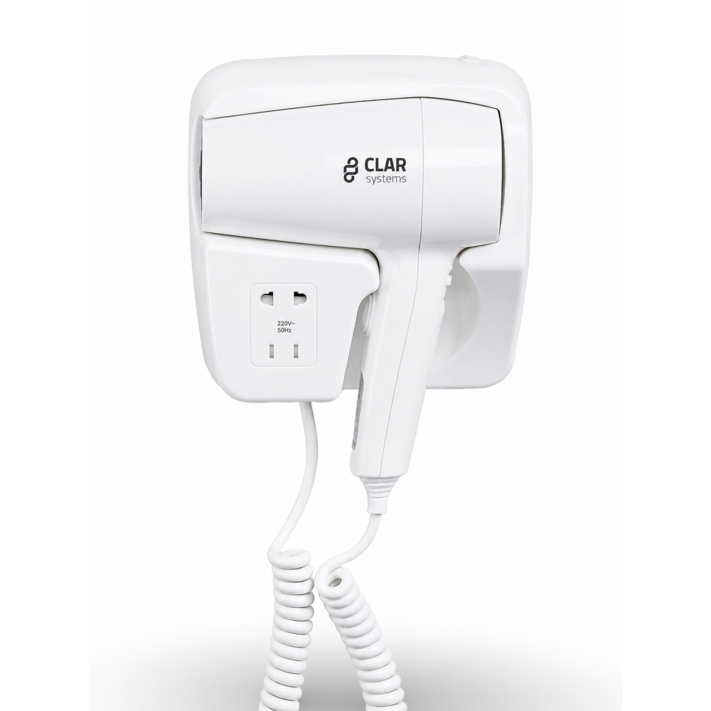 Uscator de par cu suport Clar Systems alb mat – hoteluri si wellness