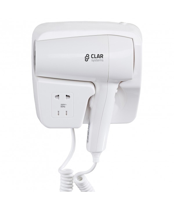 Uscator de par cu suport Clar Systems alb mat – hoteluri si wellness Uscator de par cu suport Clar Systems alb mat – hoteluri si wellness