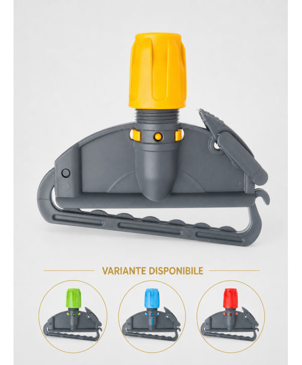 Suport mop Kentucky profesional galben, cu clemă și filet, pentru lavoare Suport mop Kentucky profesional galben, cu clemă și filet, pentru lavoare