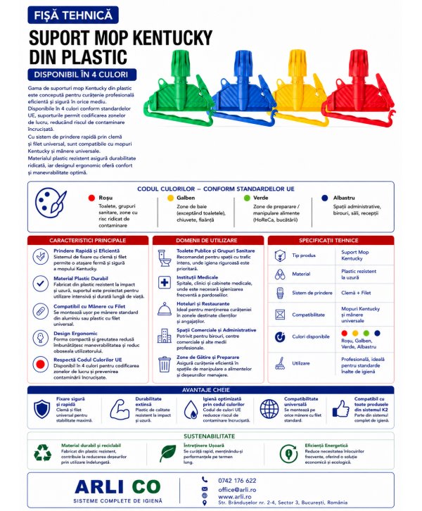 Suport Mop Kentucky din Plastic, Albastru – Stabilitate și Eficiență pentru Spațiile Administrative Suport Mop Kentucky din Plastic, Albastru – Stabilitate și Eficiență pentru Spațiile Administrative