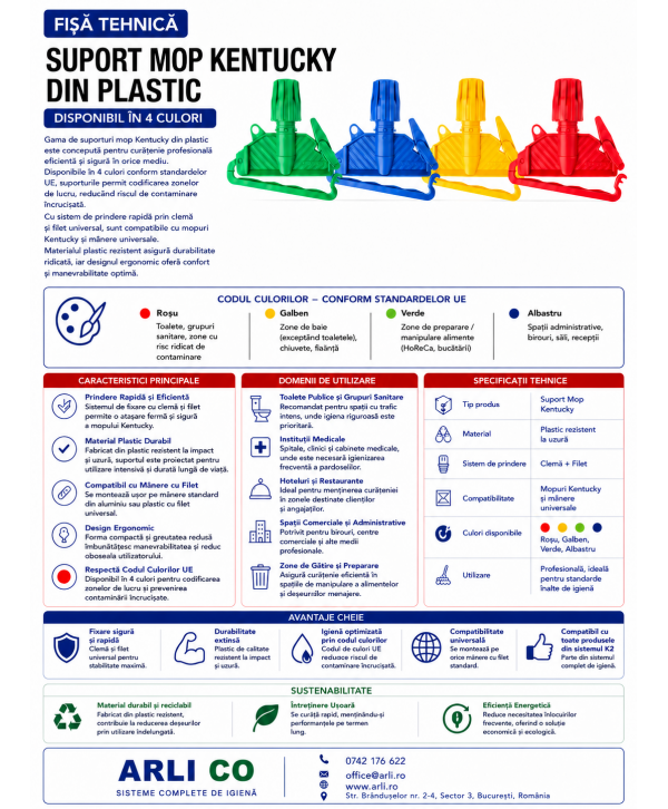 Suport Mop Kentucky din Plastic, Verde – Eficiență Maximă pentru Spațiile Alimentare Suport Mop Kentucky din Plastic, Verde – Eficiență Maximă pentru Spațiile Alimentare