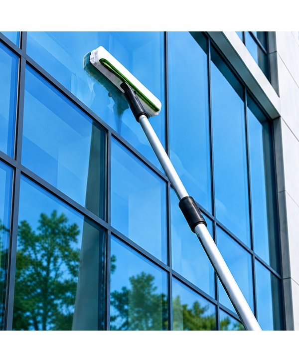 Set profesional pentru spălarea și curățarea geamurilor cu mâner telescopic 3 x 1,5 m