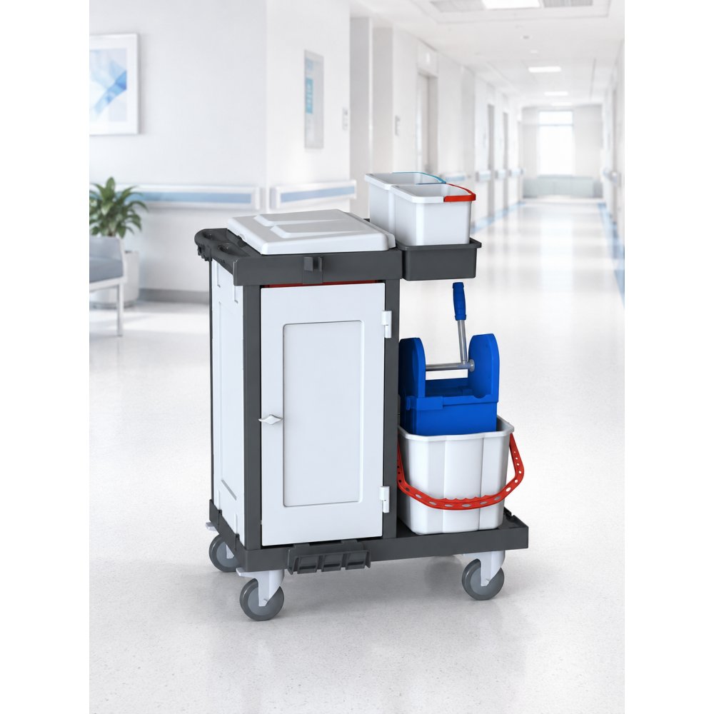 Cărucior de Curățenie Profesional ArliPlus® M424 – Igienă Completă și Organizare Superioară