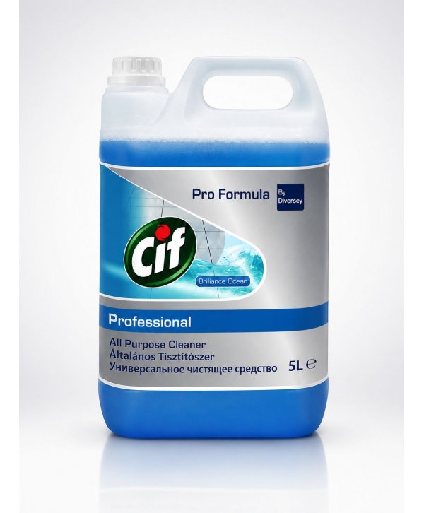 Detergenti profesionali - Cif Professional Brilliance Ocean 5L – Detergent Universal fără Clătire pentru Curățenie Impecabilă - arli.ro