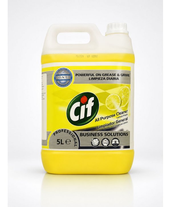 Detergenti profesionali - Cif Professional Lemon 5L – Detergentul Universal pentru Suprafețe Impecabile și Prospețime de Lămâie - arli.ro