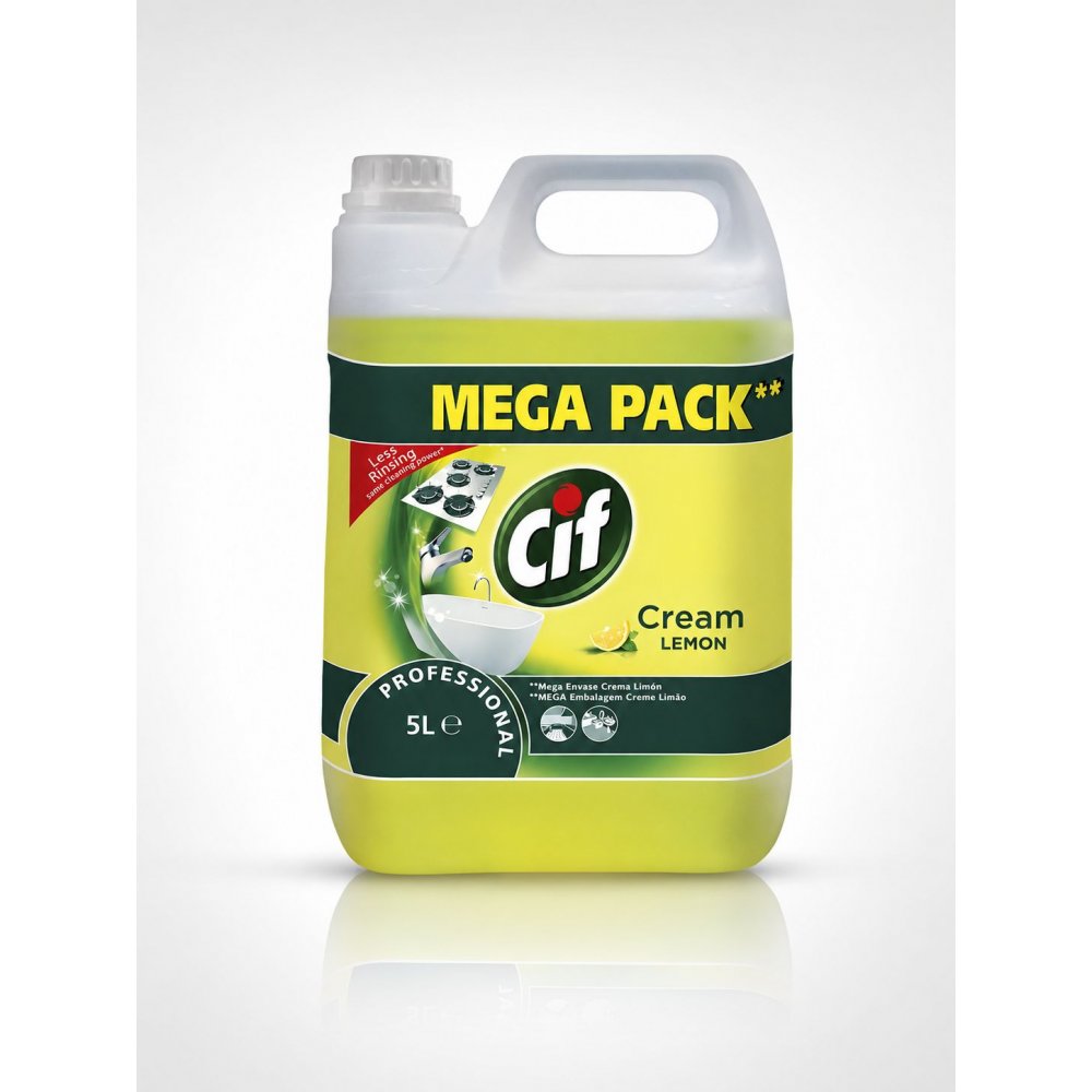 Cif Professional Cream Lemon 5L – Crema Universală pentru Suprafețe Strălucitoare și Curățenie Impecabilă