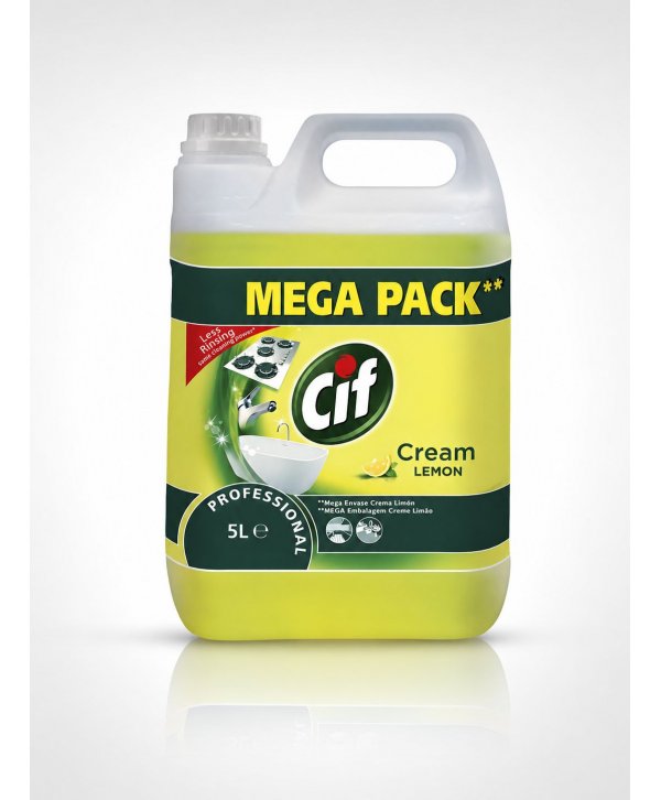 Cif Professional Cream Lemon 5L – Crema Universală pentru Suprafețe Strălucitoare și Curățenie Impecabilă