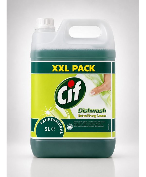 Detergenti profesionali - Cif Professional Extra Strong 5L – Detergent Lichid Concentrat pentru Vase, Parfum de Lamaie - arli.ro