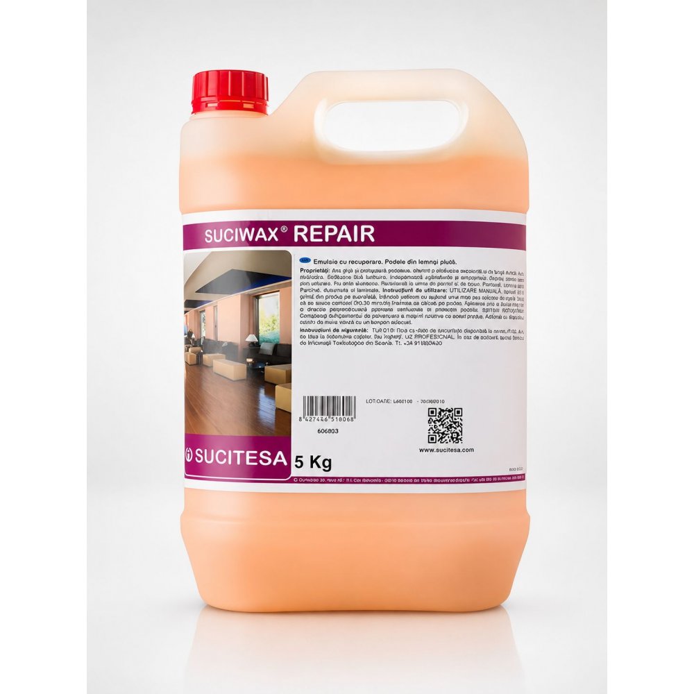Suciwax Repair 5L – Emulsie Profesională Antiderapanta pentru Repararea Parchetului Laminat si a Suprafetelor din Lemn si Pluta