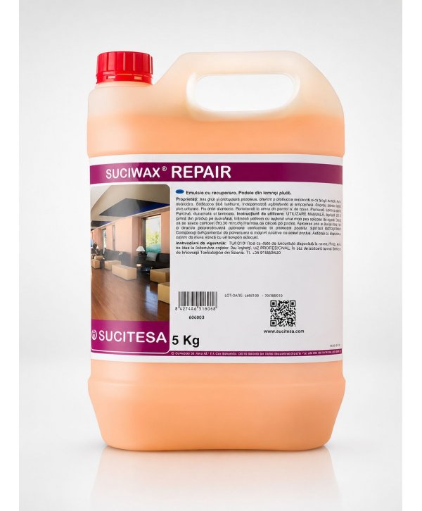 Suciwax Repair 5L – Emulsie Profesională Antiderapanta pentru Repararea Parchetului Laminat si a Suprafetelor din Lemn si Pluta Suciwax Repair 5L – Emulsie Profesională Antiderapanta pentru Repararea Parchetului Laminat si a Suprafetelor din Lemn si Pluta