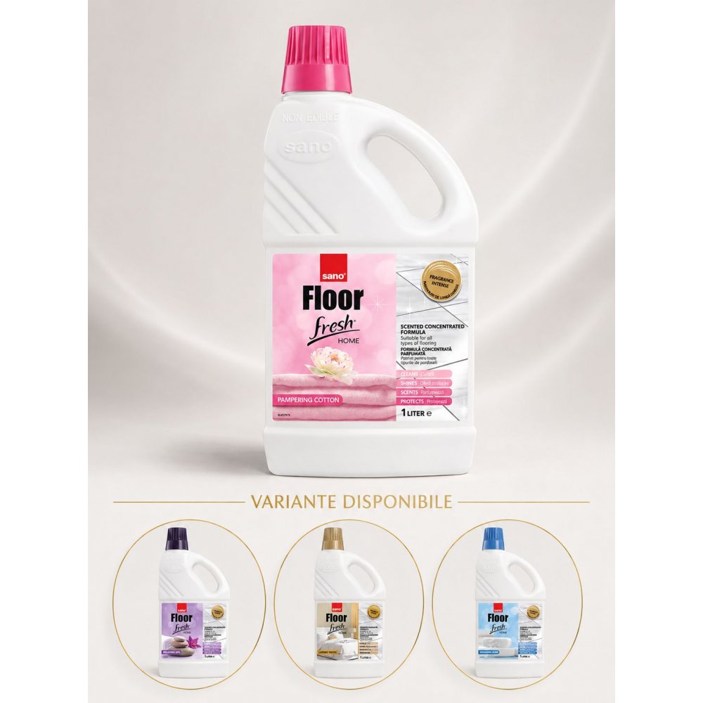 Sano Floor Fresh Home Cotton 1L – Detergent pentru Pardoseli cu Parfum Intens și de Lungă Durată