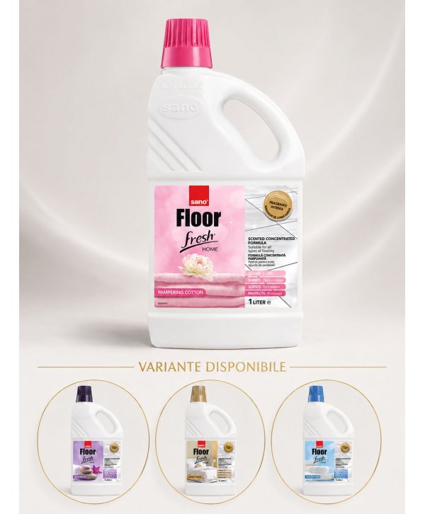 Sano Floor Fresh Home Cotton 1L – Detergent pentru Pardoseli cu Parfum Intens și de Lungă Durată