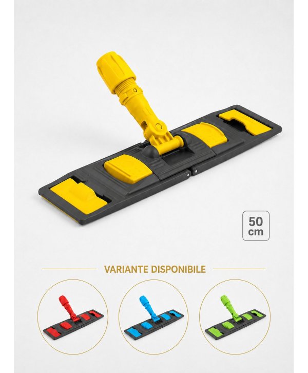 Suport mop profesional plat galben 50 cm, fixare cu urechi, pentru bai, vestiare Suport mop profesional plat galben 50 cm, fixare cu urechi, pentru bai, vestiare