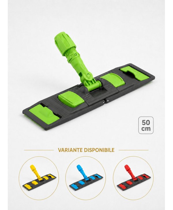 Mopuri profesionale - Suport mop profesional plat verde 50 cm, fixare cu urechi, pentru zone de servire a mesei - arli.ro