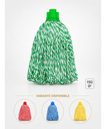  Mopuri profesionale - Mop cu fire lungi profesional verde din microfibră, 150 g, pentru bucătării - arli.ro
