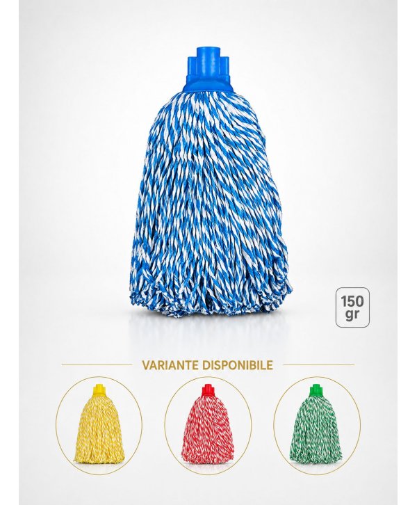 Mopuri profesionale - Mop cu fire lungi profesional albastru din microfibră, 150 g, pentru birouri - arli.ro