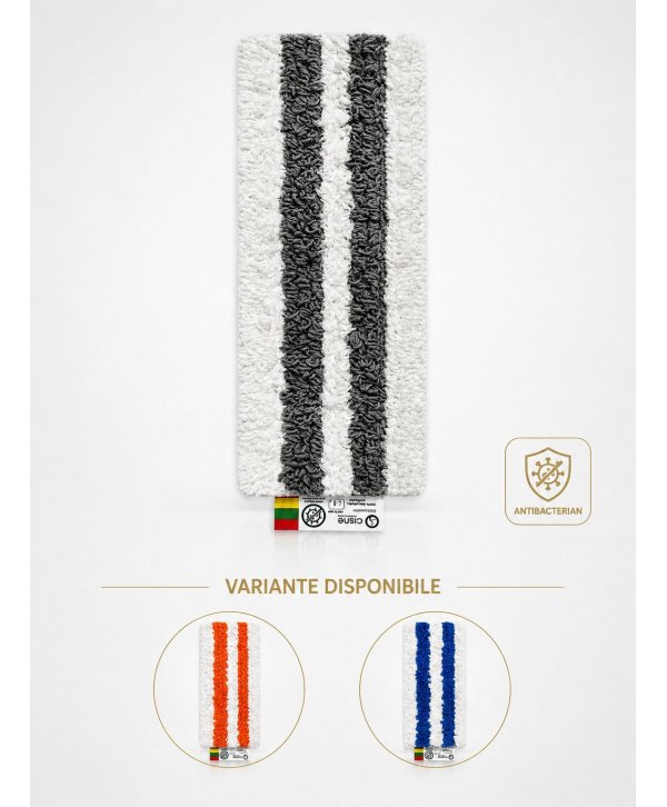 Mop plat antibacterian gri cu scai Velcro și codul culorilor pentru spitale Mop plat antibacterian gri cu scai Velcro și codul culorilor pentru spitale