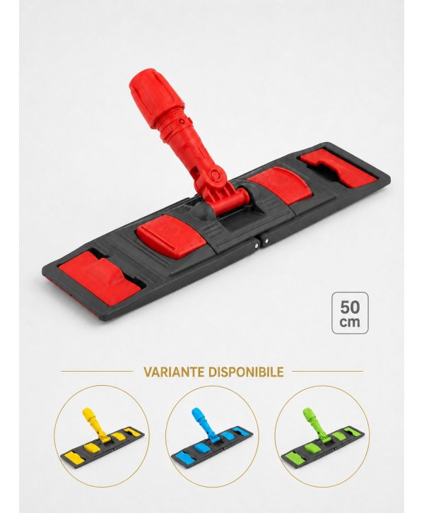  Mopuri profesionale - Suport mop profesional plat roșu 50 cm, fixare cu urechi, pentru toalete - arli.ro