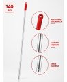 Mâner profesional roșu din aluminiu 140 cm pentru mop, pentru toalete