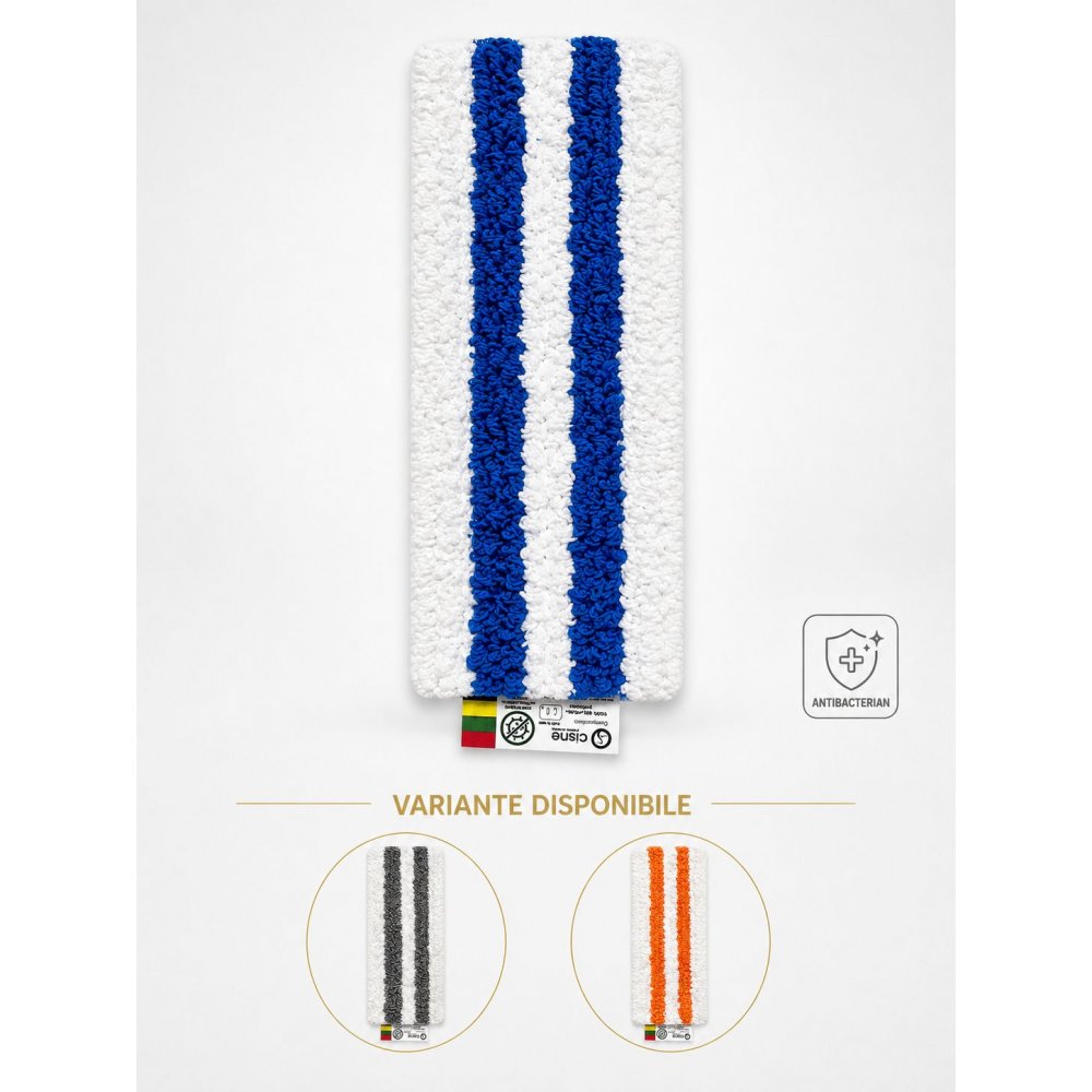 Mop plat antibacterian albastru cu scai Velcro și codul culorilor pentru spitale