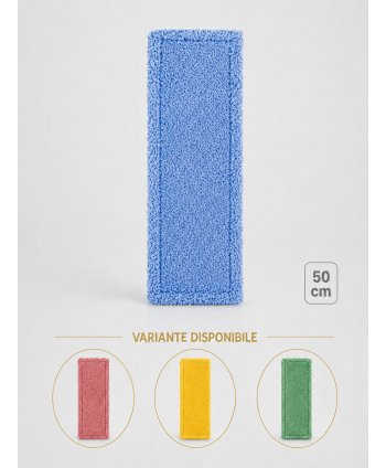  Mopuri profesionale - Mop profesional plat albastru 50 cm din microfibră, cu urechi și buzunare, pentru birouri - arli.ro
