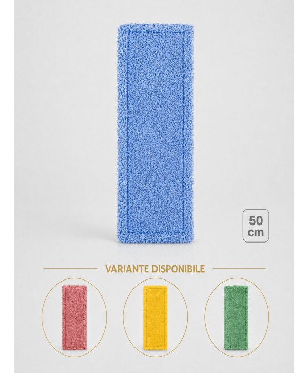 Mop profesional plat albastru 50 cm din microfibră, cu urechi și buzunare, pentru birouri Mop profesional plat albastru 50 cm din microfibră, cu urechi și buzunare, pentru birouri