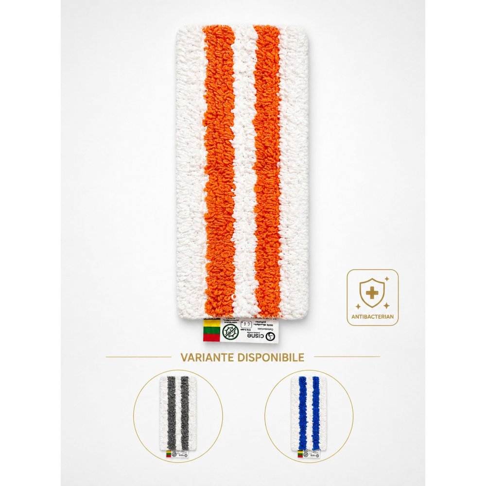 Mop plat antibacterian portocaliu cu scai Velcro și codul culorilor pentru spitale