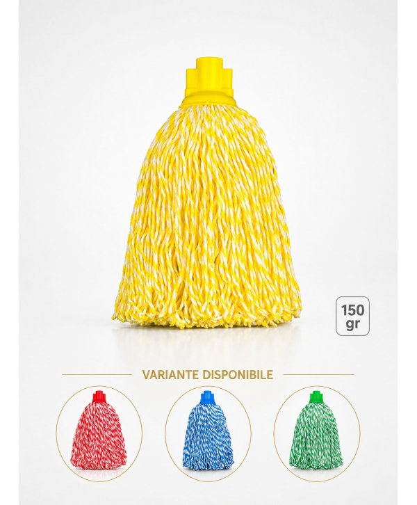  Mopuri profesionale - Mop cu fire lungi profesional galben din microfibră, 150 g, pentru lavoare - arli.ro
