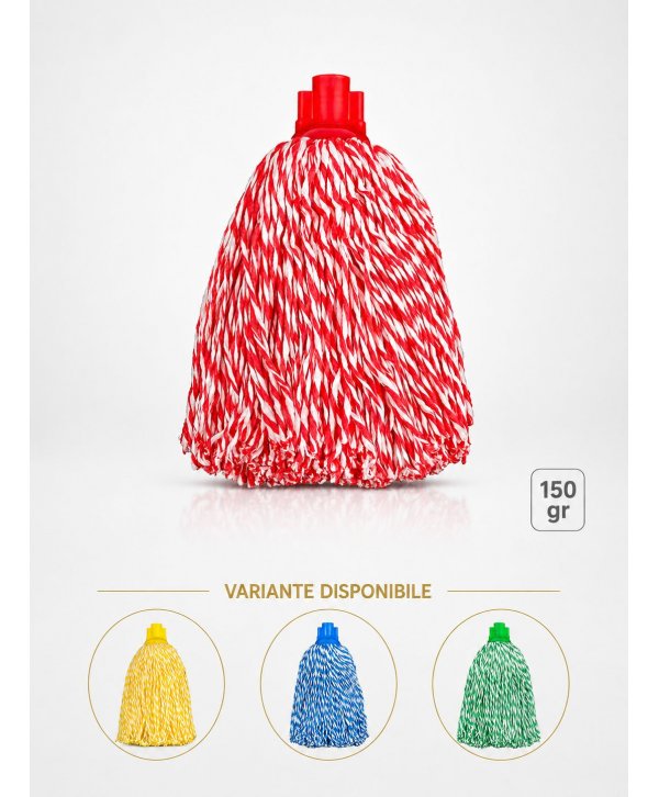 Mop cu fire lungi profesional roșu din microfibră, 150 g, pentru toalete Mop cu fire lungi profesional roșu din microfibră, 150 g, pentru toalete