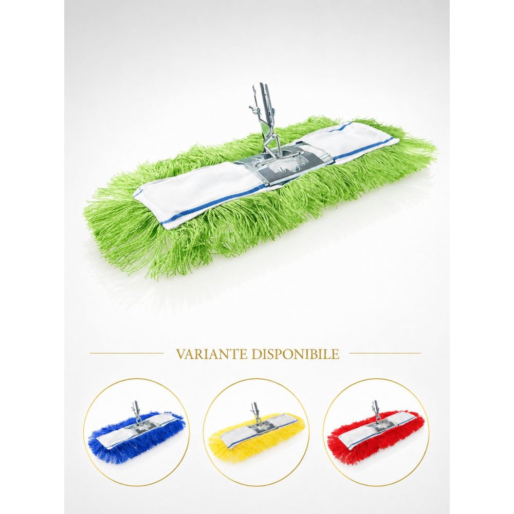 Sistem Profesional pentru Lustruire in Zone Alimentare – Mop Antistatic din Acryl + Suport Metalic, 40 cm
