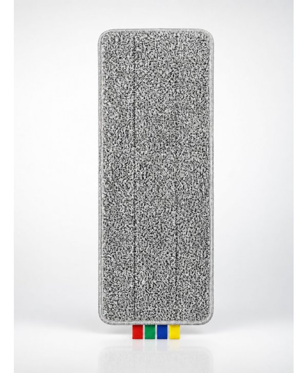 Mop plat din microfibră cu scai Velcro și etichete pe culori