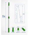 Mâner Telescopic Profesional din Aluminiu pentru  Curățenie la Înălțime - 3 metri (2 buc x 1,5 metri)