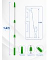 Mâner Telescopic Profesional din Aluminiu pentru  Curățenie la Înălțime Mare - 4,5 metri (3 buc x 1,5 metri)