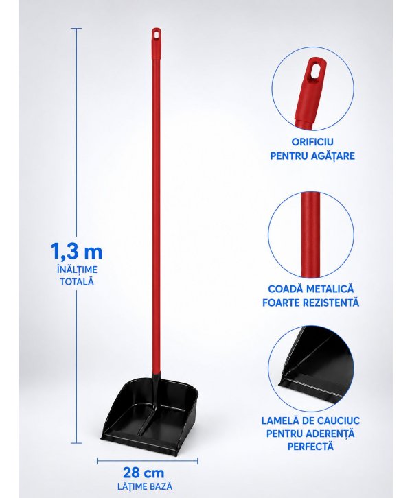 Făraș cu coadă metalică roșie – Recomandat pentru toalete și grupuri sanitare