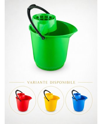  Materiale de curatenie - Găleată Profesională cu Storcător de Mop, Polipropilenă Ultra Rezistentă la Substanțe Chimice și Socuri 13 Litri Verde - arli.ro