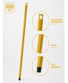 Mâner metalic ergonomic pentru mopuri, mături și raclete, 120 cm, Galben – Compatibilitate universală și igienă garantată