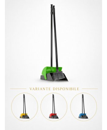  Produse de curatenie profesionale - Set matura si faras profesional cu coada inalta reglabila pe inaltime, capac rabatabil, lamela cauciuc, verde, cf cod culori UE - arli.ro